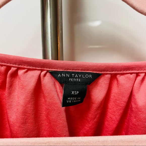 Ann Taylor Pink Short Sleeve Blouse. Loose Fit XSP (extra small petite). EUC. - Picture 6 of 8